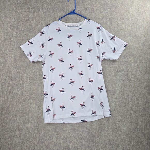 Denim & Flower Ricky Singh Flamingo Print T-Shirt - Picture 1 of 10